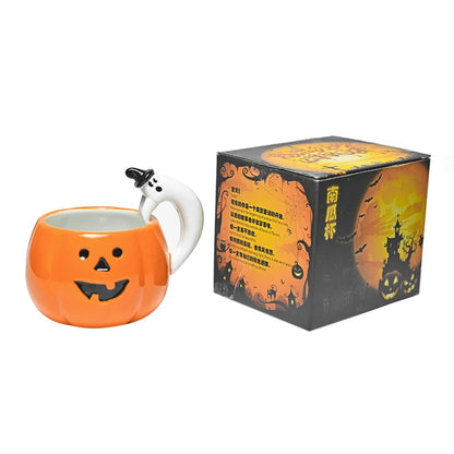 Ghost Handle Pumpkin Mug