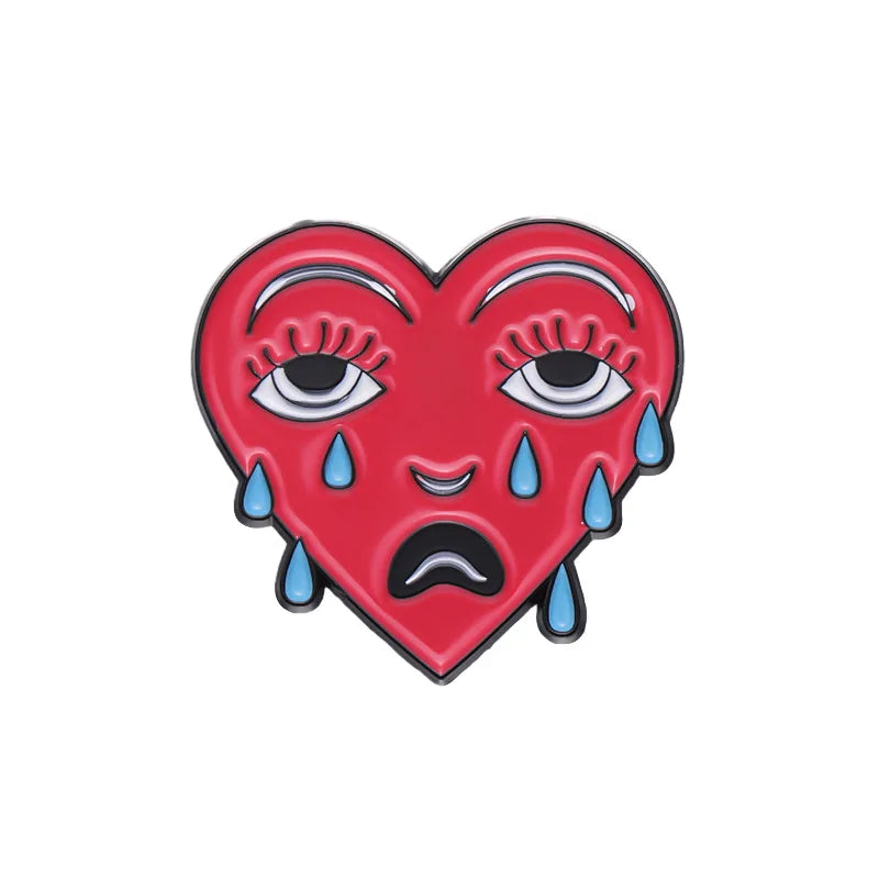 Spooky Heart Enamel Pins