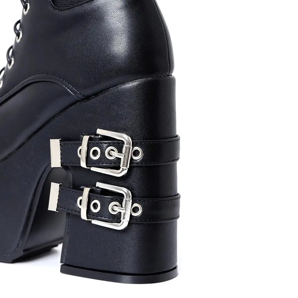 Alternative Buckle Platform Boots