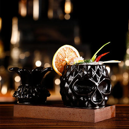 Black Skull Tiki Mug