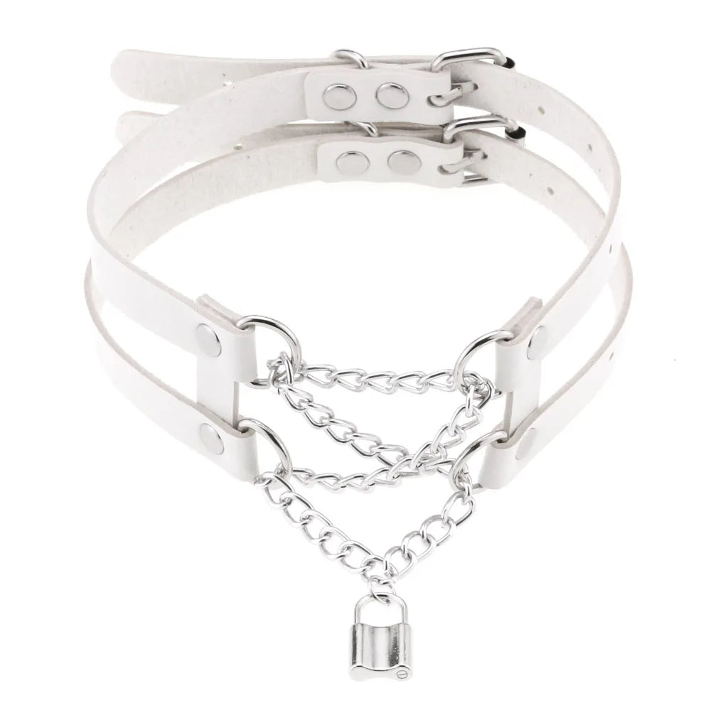 White Punk Choker Necklace