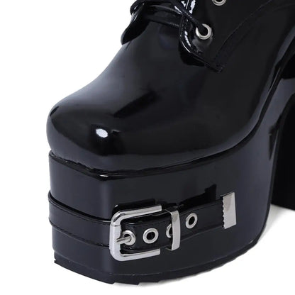 Alternative Buckle Platform Boots