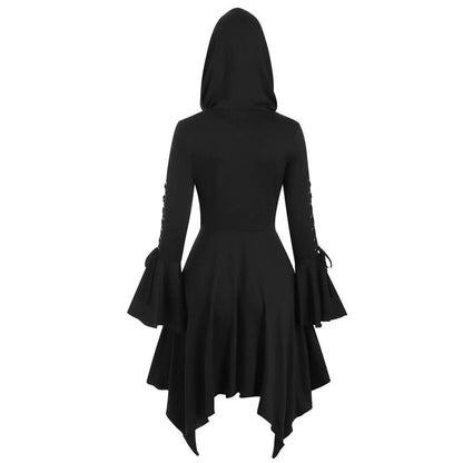 Hooded Gothic Button Up Victorian Coat