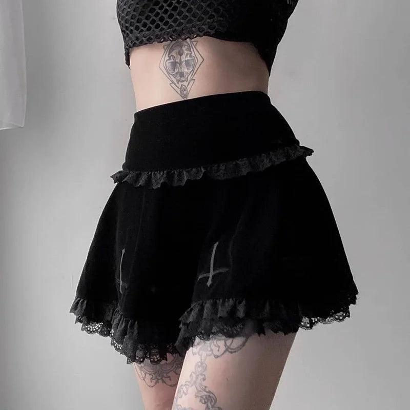 As Above So Below Upside Down Cross Skirt