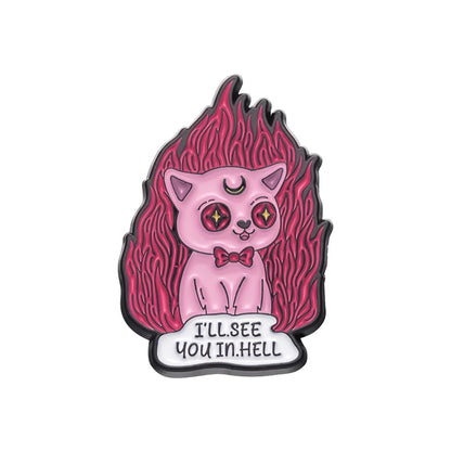 Evil Cat Enamel Pins