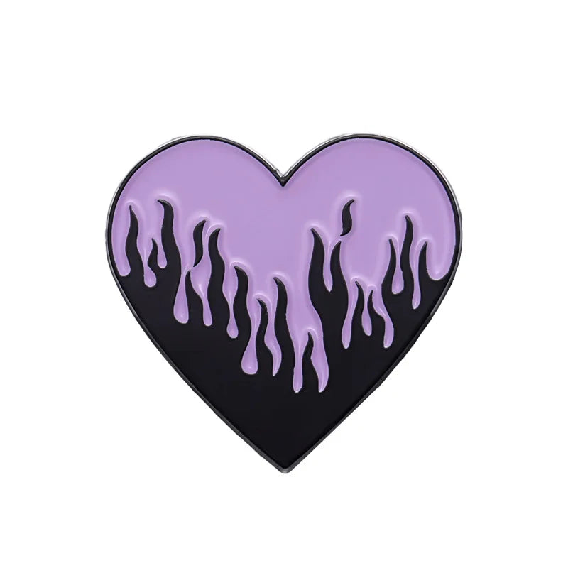 Spooky Heart Enamel Pins