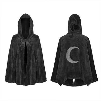 Moonlight Dark Velvet Embroidered Cloak