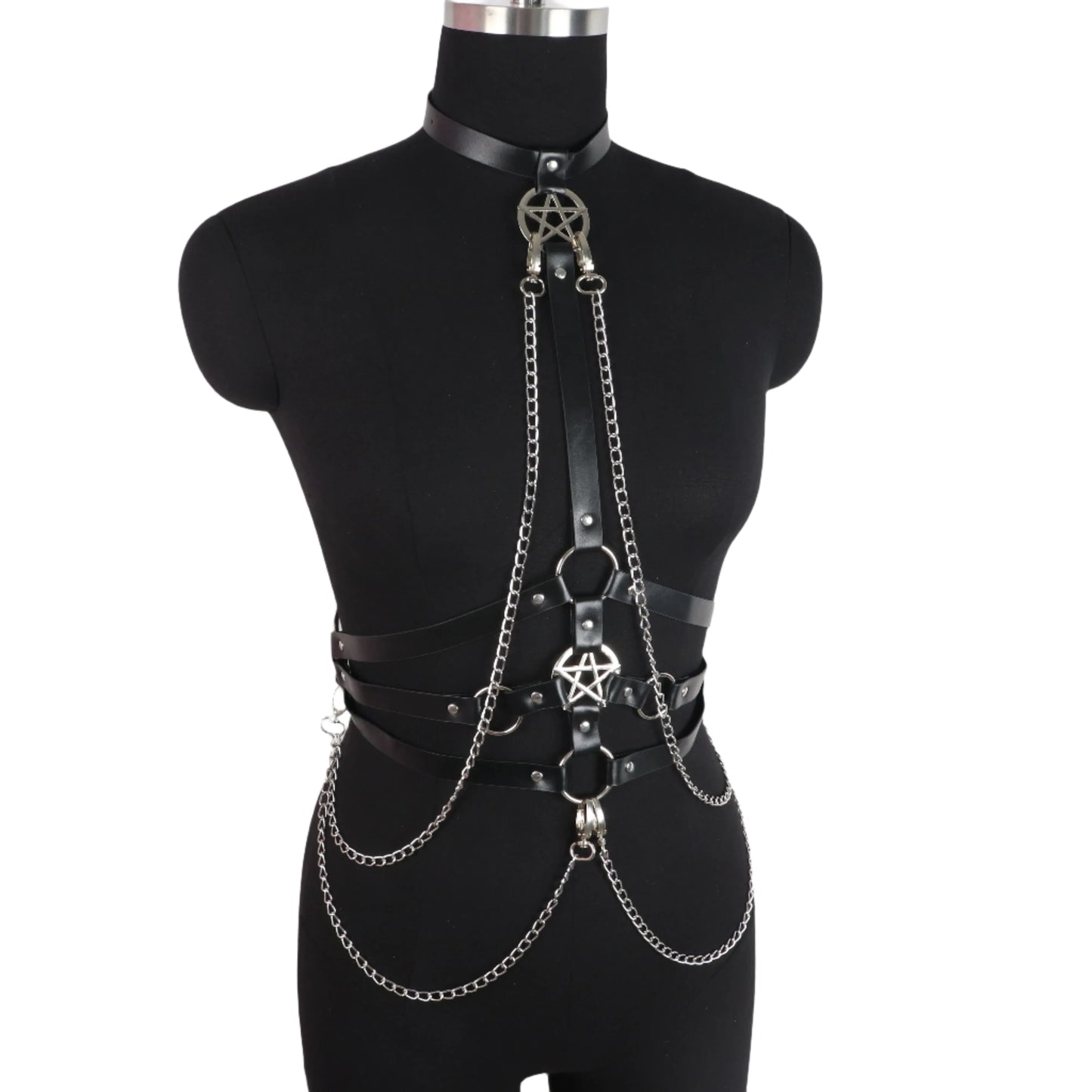 Gothic Pentacle Chain Body Harness