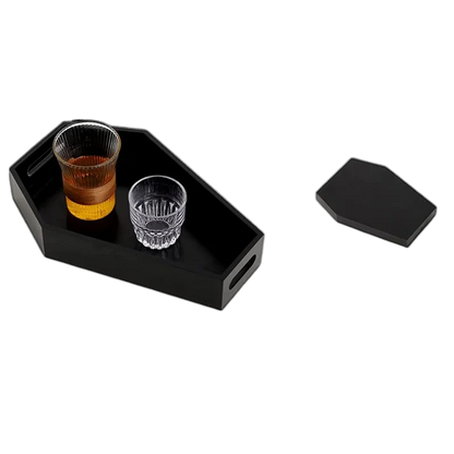 Coffin Shape Black Tray