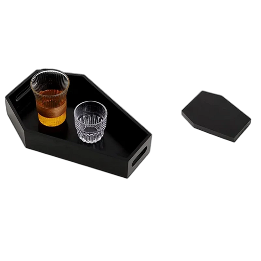 Coffin Shape Black Tray