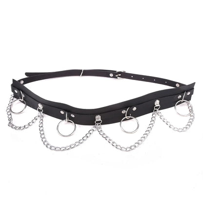 Ring Chain Wide Punk Belt