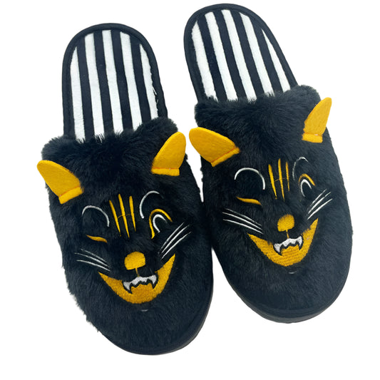 Vintage Halloween Cat House Slippers