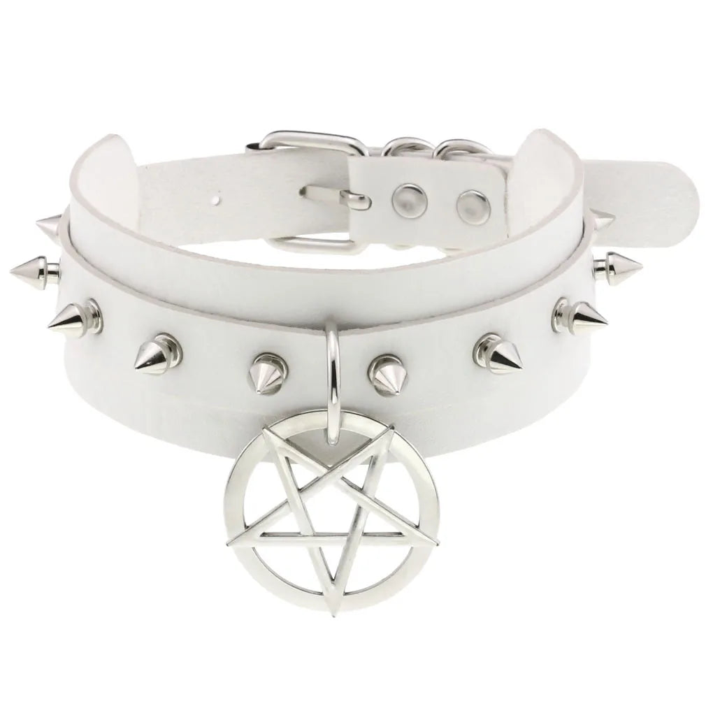 White Punk Choker Necklace