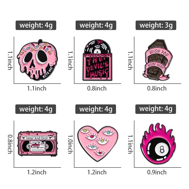 Pink Spooky Enamel Pins