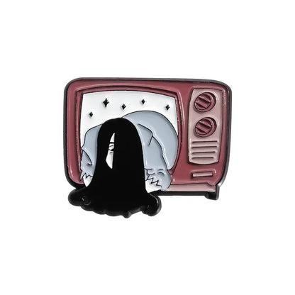 Horror Movie TV Set Enamel Pins