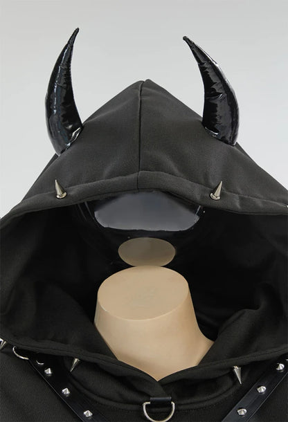 Devils Playground Gothic Horned Hoodie