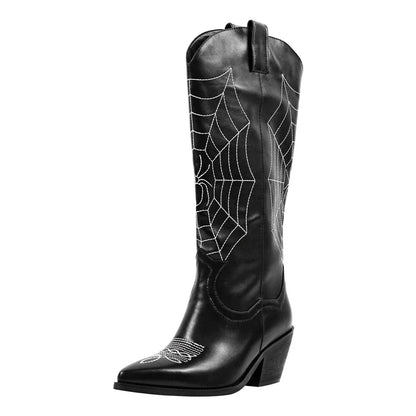 Yalturnative Spiderweb Cowgirl Boots