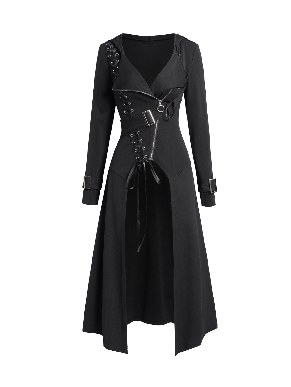 Gothic Hooded Zip Up Coat