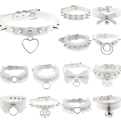 White Punk Choker Necklace