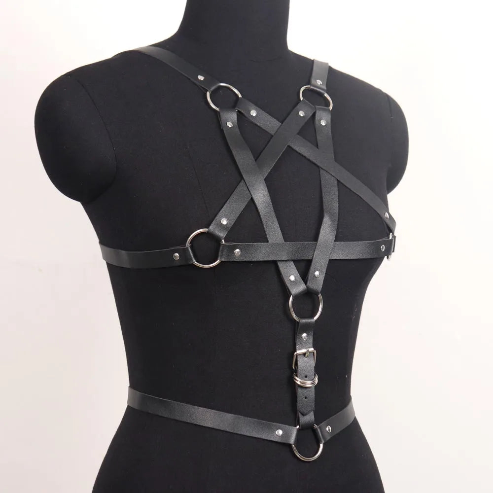 Pentagram Ringed Chest Harness