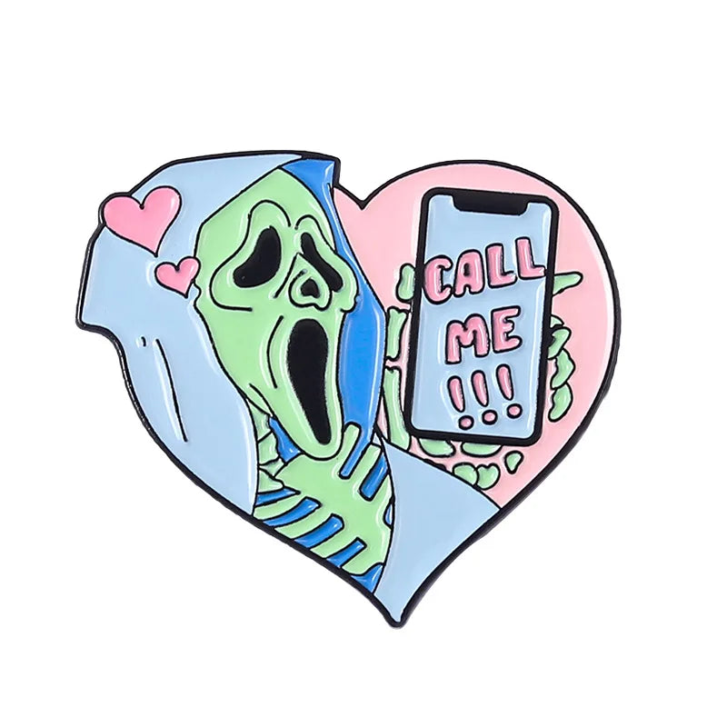 Spooky Heart Enamel Pins