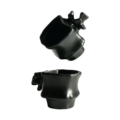 Black Gothic Spine Shaped Stackable Mugs