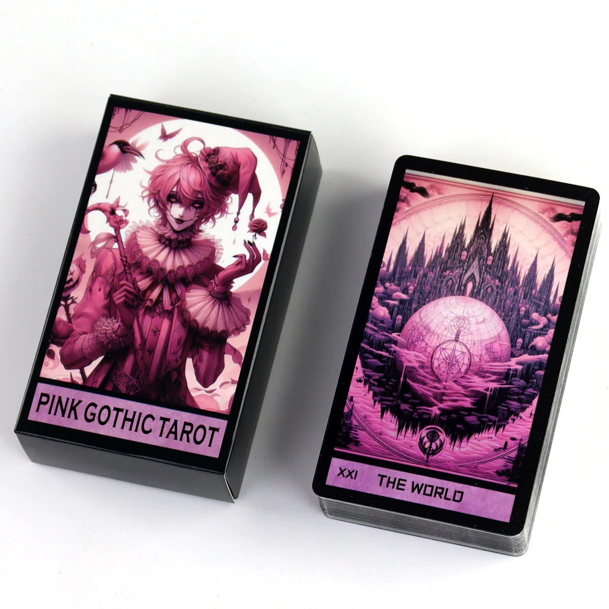 Pink Gothic Tarot Deck Cards For Family Party High Quality Fortune Telling Divination Tarot Cards Deck Game