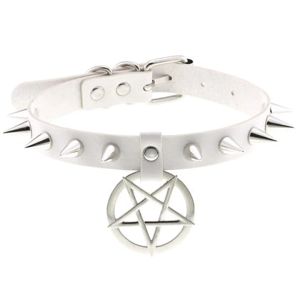 White Punk Choker Necklace