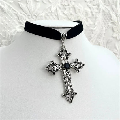 Gothic Vintage Victorian Cross Choker