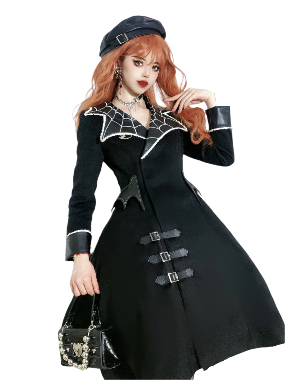 Spiders Web Dark Goth Wool Coat