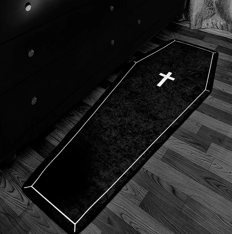 Simple Cross Coffin Rug