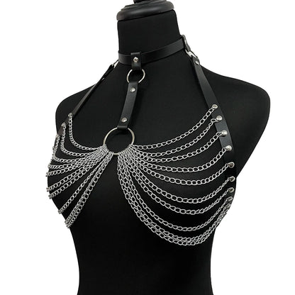 Layered Chain Punk Chest Harness