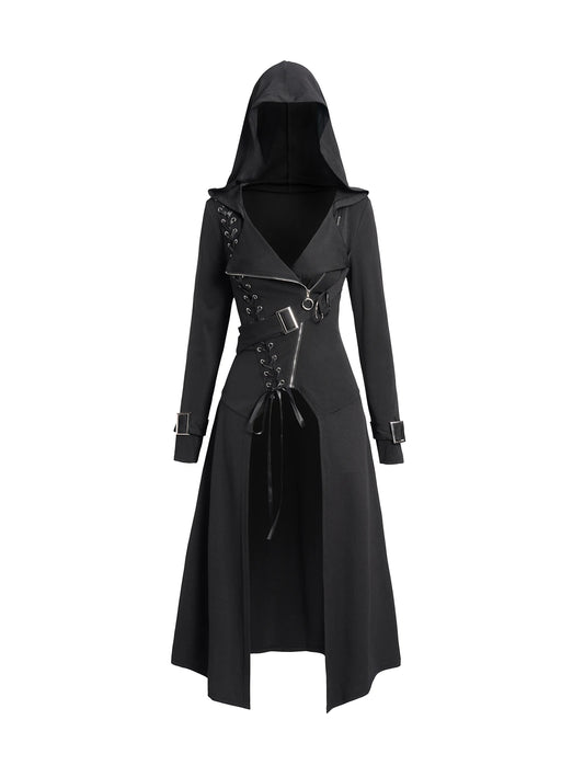 Gothic Hooded Zip Up Coat