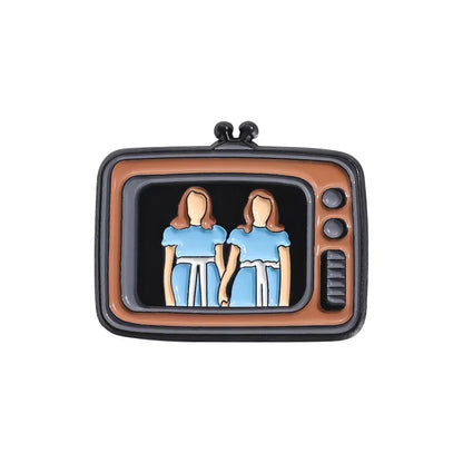 Horror Movie TV Set Enamel Pins