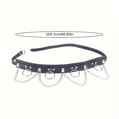 Ring Chain Wide Punk Belt