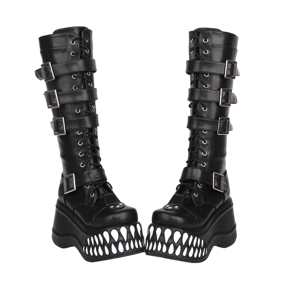 Teeth Monster Platform Combat Boots