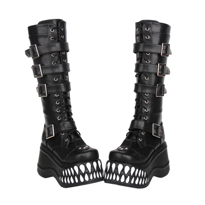 Teeth Monster Platform Combat Boots