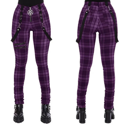 Occult Pentagram Plaid Pants