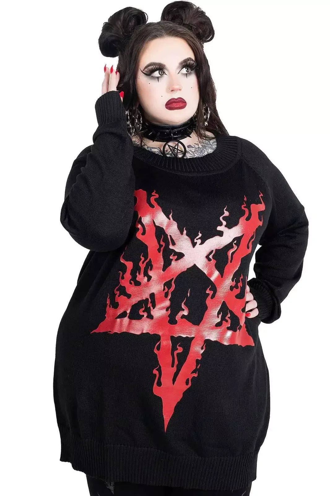 Burning Pentagram Occult Sweater