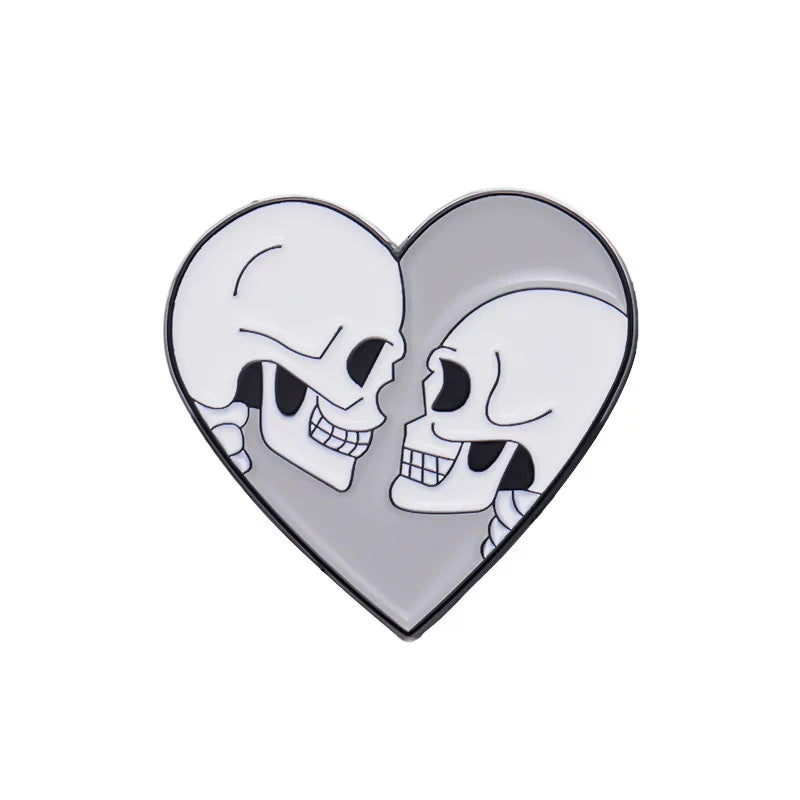 Spooky Heart Enamel Pins