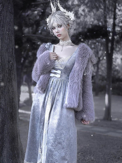 Ice Princess Faux Fox Fur Coat