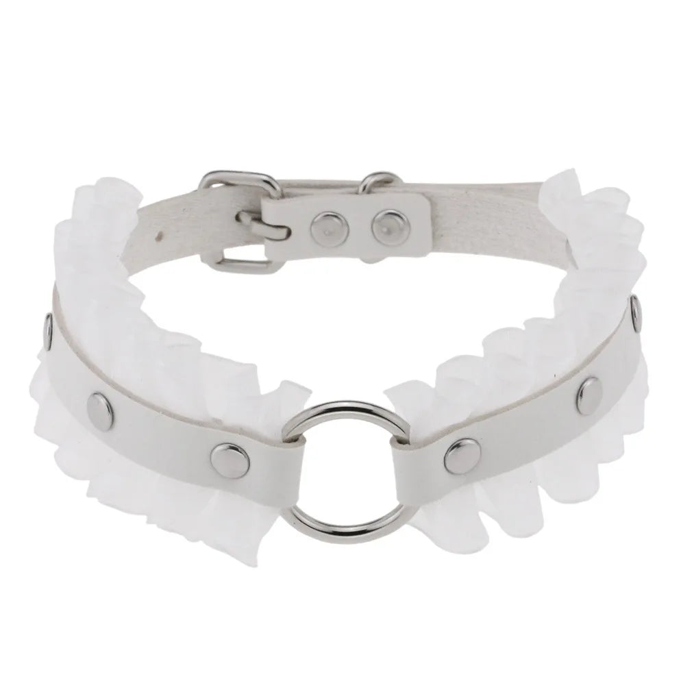 White Punk Choker Necklace