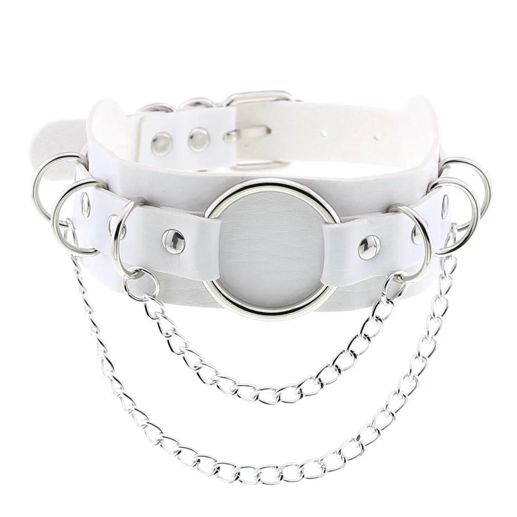 White Punk Choker Necklace