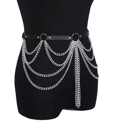 Multi Chain Layered Goth Belt