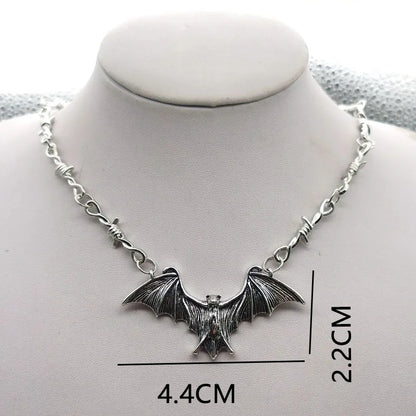 Barbed Wire Bat Necklace