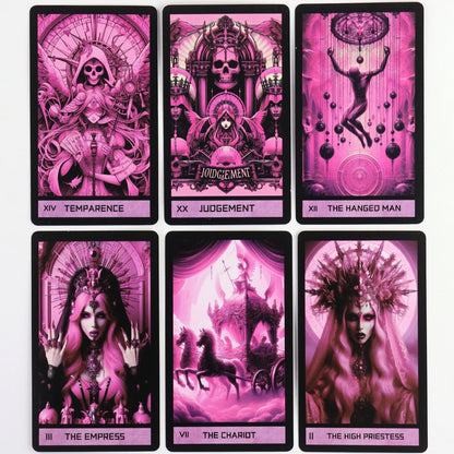 Pink Gothic Tarot Deck Cards For Family Party High Quality Fortune Telling Divination Tarot Cards Deck Game