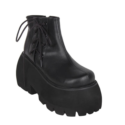 Goth Side Lace Platform Boots