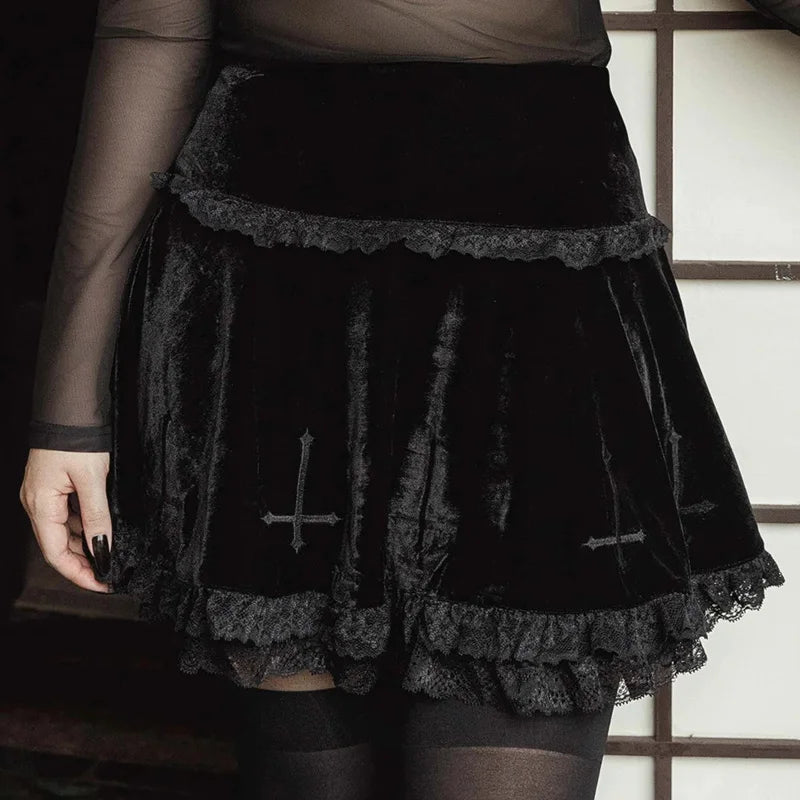 As Above So Below Upside Down Cross Skirt