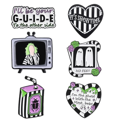 Beetlejuice Enamel Pins