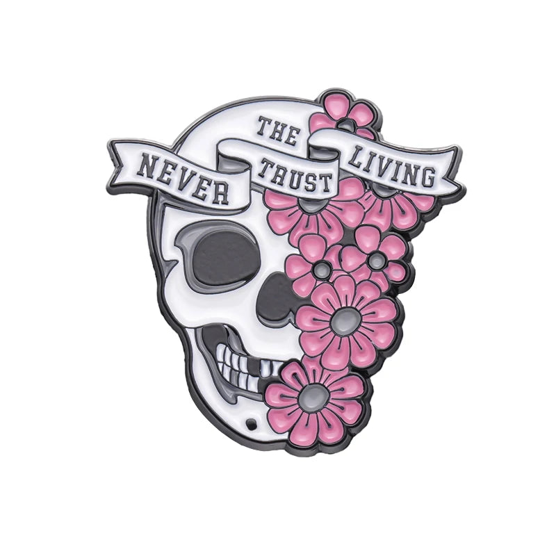 Pink Cute living Dead Girl Enamel Pins